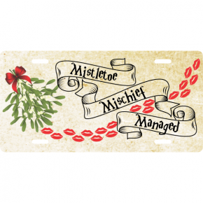 Mistletoe Mischief Managed License Plate