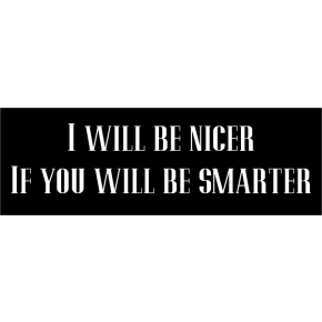 Nicer Smarter Bumper Sticker
