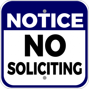 Notice No Soliciting Sign
