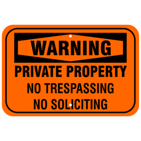 Private Property No Soliciting Aluminum Sign