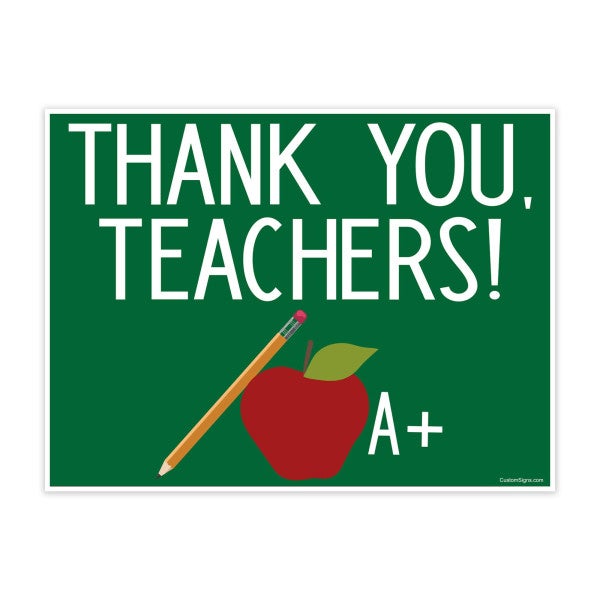 Thank You Teachers Appreciation Yard Sign - alternate view