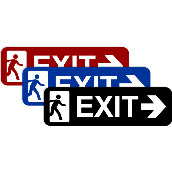 Exit Right 3" x 10" Arrow Sign  - alternate view