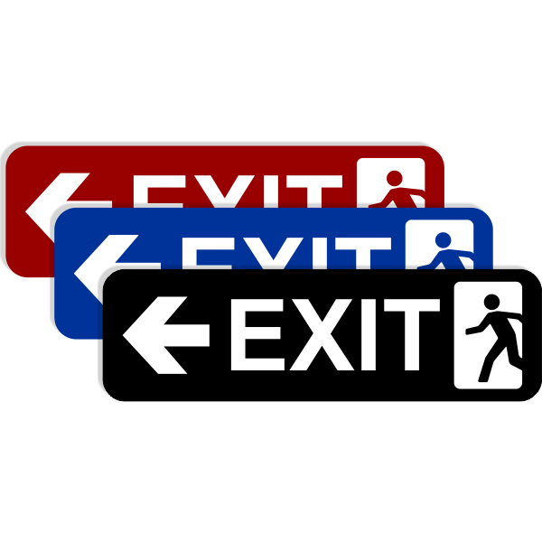 Exit Left 3" x 10" Arrow Sign  - alternate view