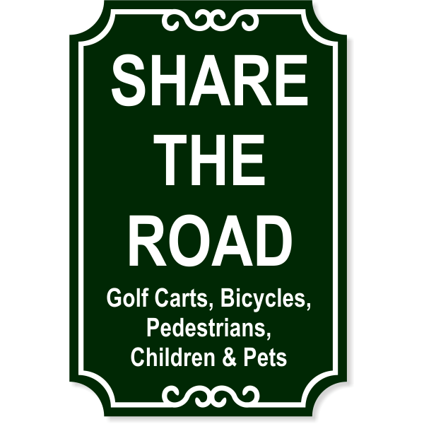Share the Road Engraved Plastic Sign | 18" x 12"