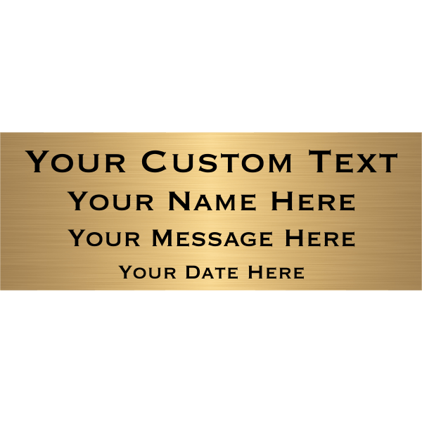 Small Four Line Brass Plaque