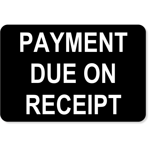 Engraved Receipt Payment Sign | 4" x 6"