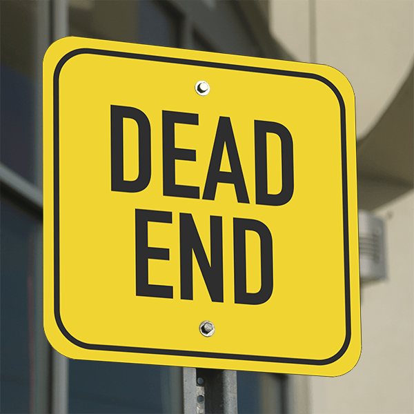Square Dead End Sign - alternate view