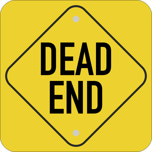 Square Diamond Dead End Sign