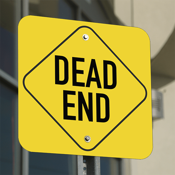 Square Diamond Dead End Sign - alternate view