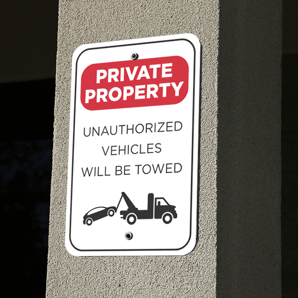 Vertical Tow Away Private Property - alternate view