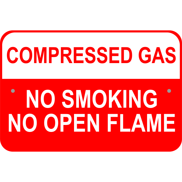 Compressed Gas Aluminum Sign | 12" x 18"