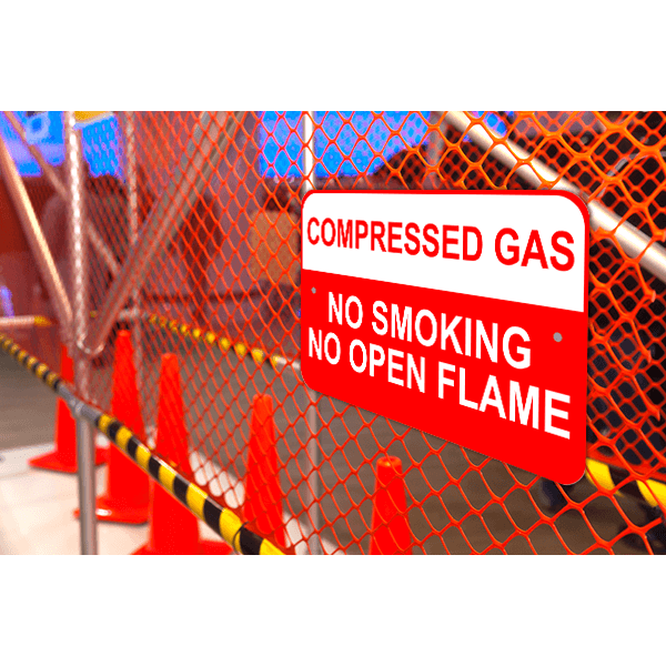 Compressed Gas 12" x 18" Aluminum Sign - alternate view