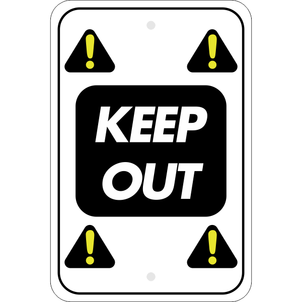 Vertical Repeated Icon Keep Out Sign