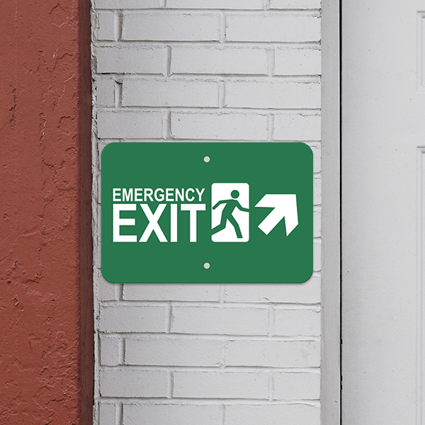 Horizontal Forward Right Arrow Emergency Exit Sign - alternate view