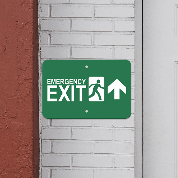 Horizontal Forward Arrow Emergency Exit Sign - alternate view