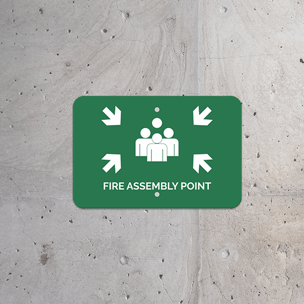 Horizontal Fire Assembly Point Sign - alternate view