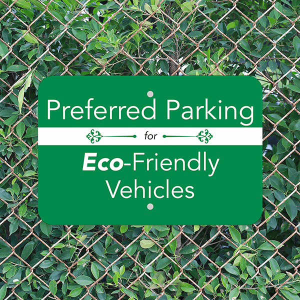 Horizontal Eco Parking Conserve Sign - alternate view