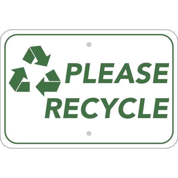 Horizontal Please Recycle Sign