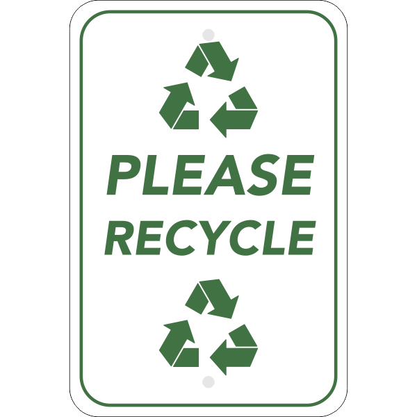 Vertical Please Recycle Sign