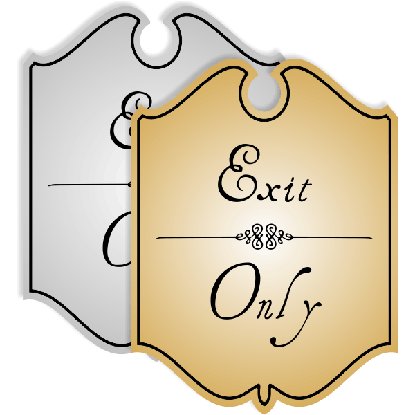 Shield Exit Only Engraved Sign with Vintage Style - alternate view