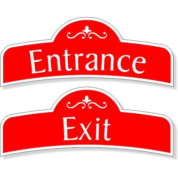 Enter / Exit Decorative Decal Set - alternate view