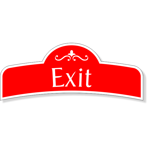  3" x 8" Decorative Exit Decal - alternate view
