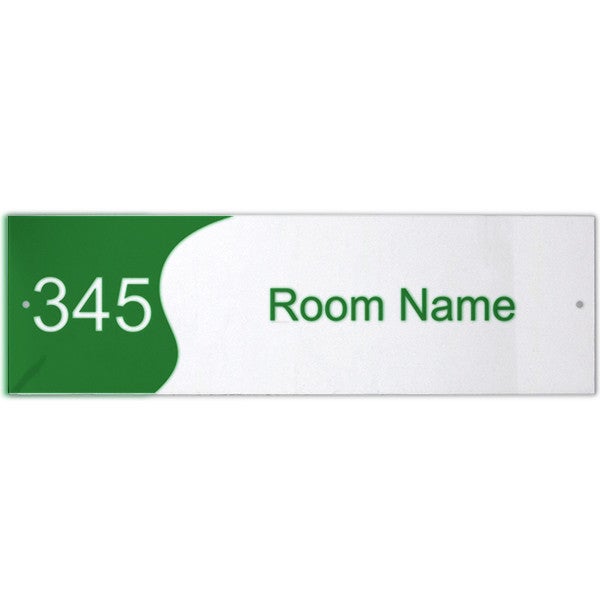 Custom Text Room Name and Number 3" x 10" Acrylic Print Wave Sign - alternate view