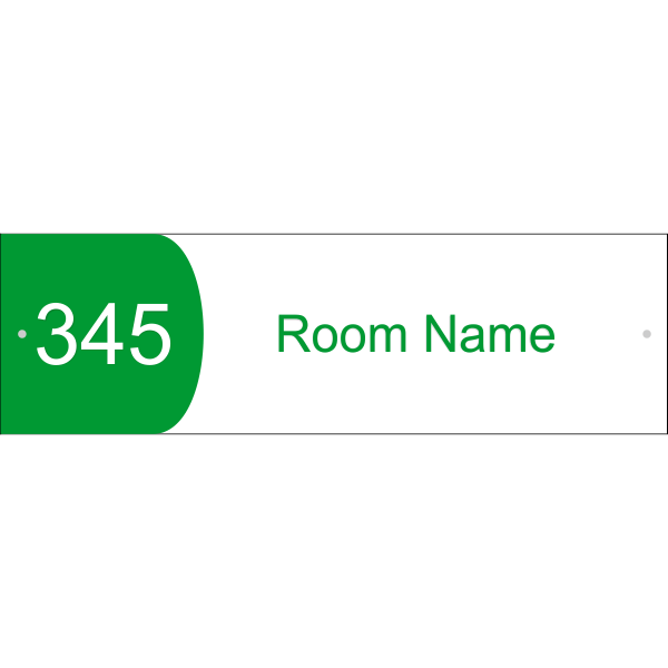 Custom Text Room Name and Number Acrylic Print Sign Convex - 3" x 10" 