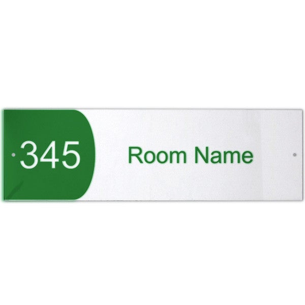 Custom Text Room Name and Number 3" x 10" Acrylic Print Convex Sign - alternate view