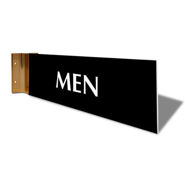 Men's Room 4" x 12" Corridor Sign - alternate view