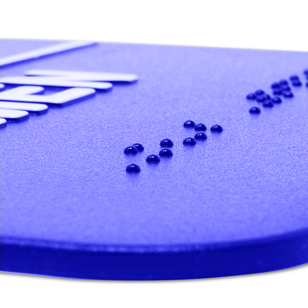 Blue Unisex 9" x 6" ADA Braille Restroom Sign - alternate view