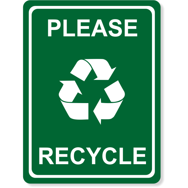 Engraved Please Recycle Sign | 8" x 6"