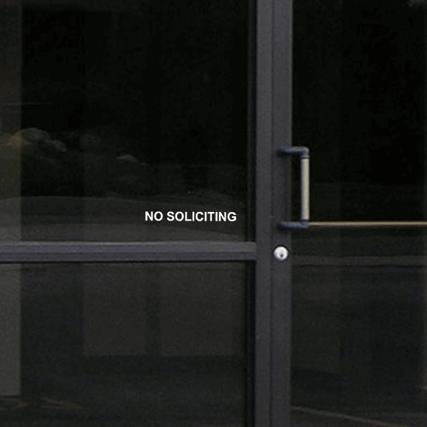 1" x 10" No Soliciting Die Cut Vinyl Decal - alternate view