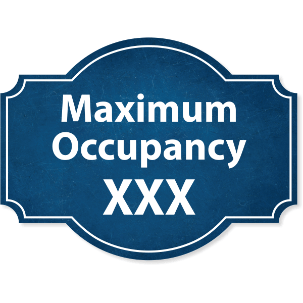 Maximum Occupancy Blue Texture 6" x 8" Acrylic Sign - alternate view