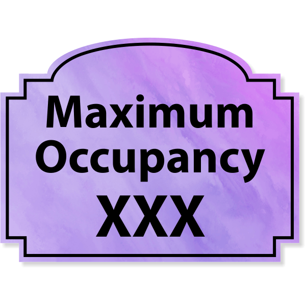 Maximum Occupancy Purple Texture 6" x 8" Acrylic Sign - alternate view