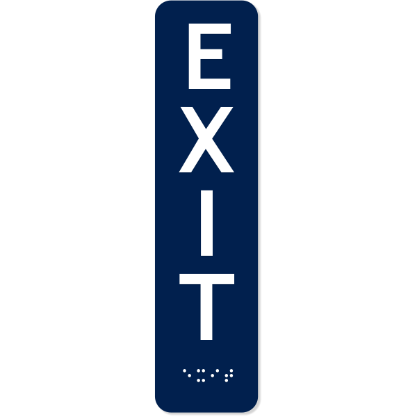 Vertical Exit ADA Sign with Braille | 8" x 2"