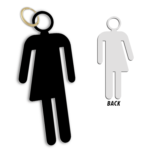 Plastic Whichever Cutout Bathroom Key Chain - alternate view
