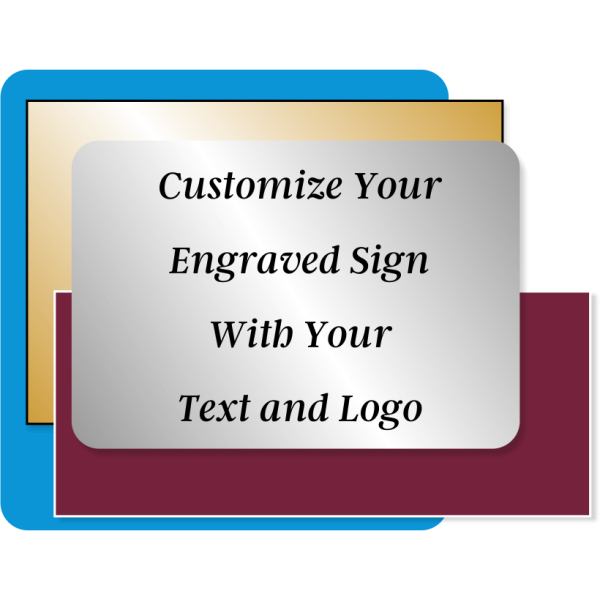 Engraved 10" x 2" Vertical Sign  - alternate view