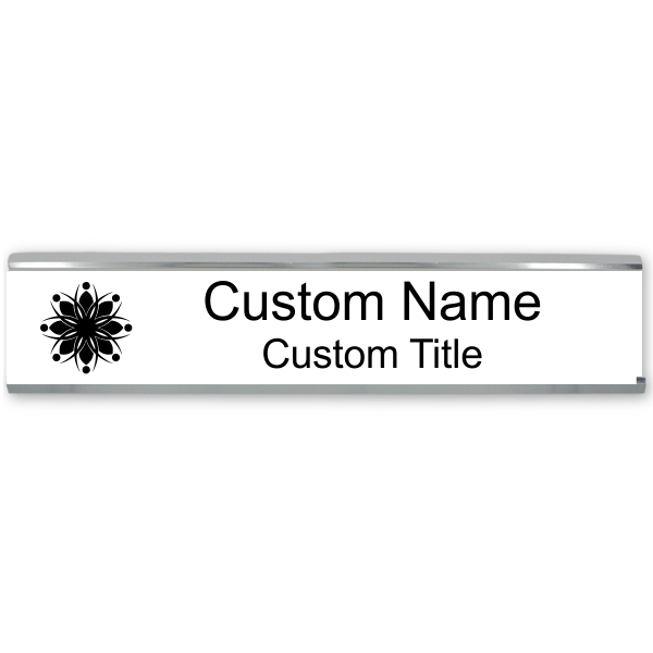 Engraved Cubicle Name Plate with Aluminum Holder - Large