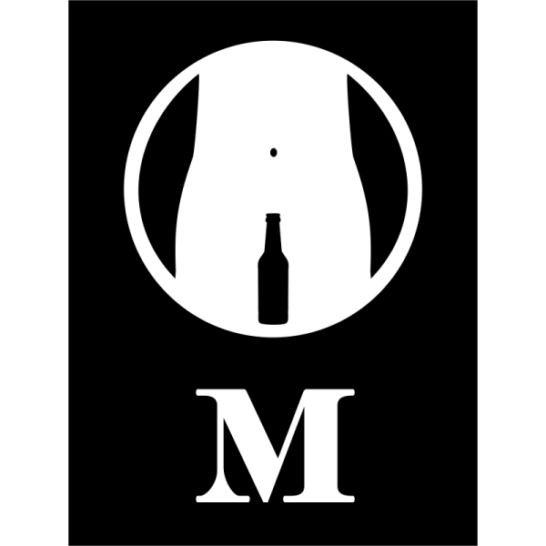 Engraved Rectangle Men's Bathroom Funny Beer Bottle Sign