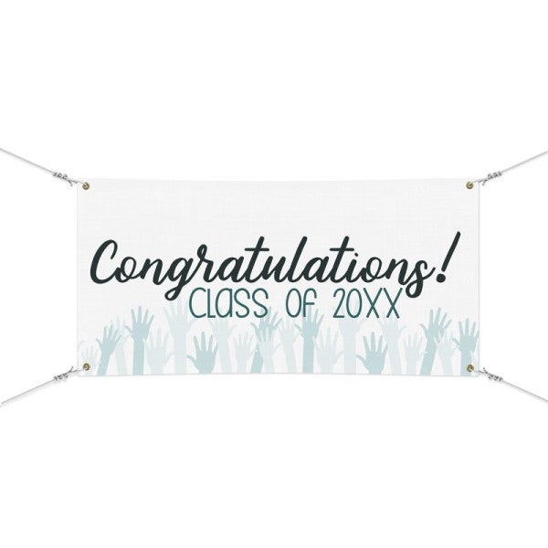 Congratulations Cheers 3" x 6" Graduation Banner  - alternate view