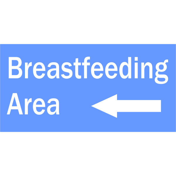 Breastfeeding Area with Left Arrow Engraved Sign