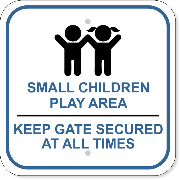 Children Play Area Lock Gate Aluminum Sign
