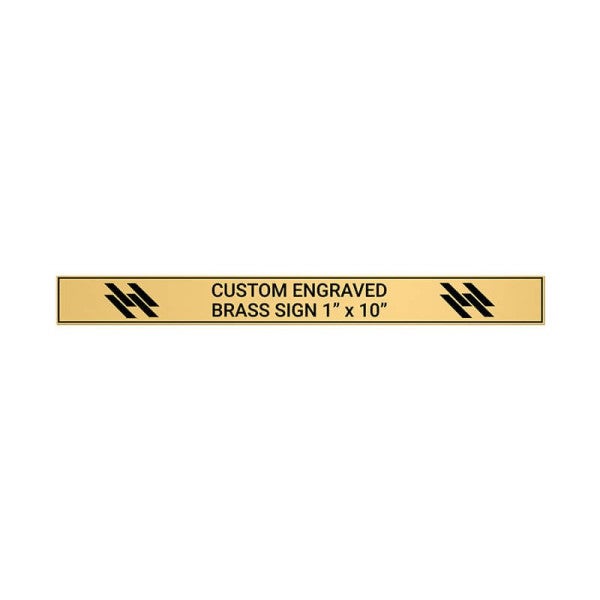 Horizontal Engraved Heavy Brass Signs 1" x 10"