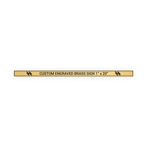 Horizontal Engraved Heavy Brass Signs 1" x 20"