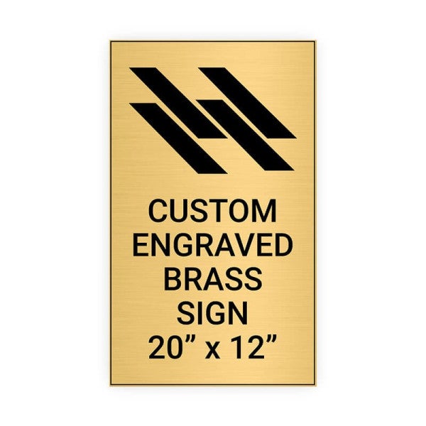 Vertical Engraved Heavy Brass Signs 20" x 12"
