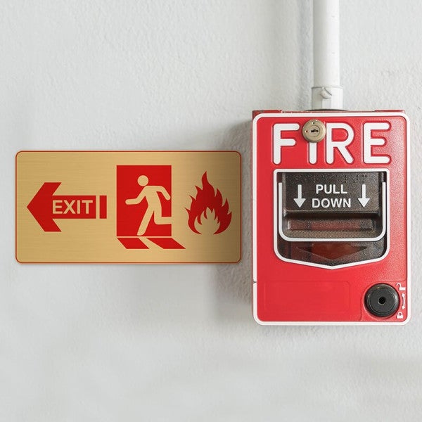 Horizontal Full Color 3" x 6" Brass Signs - alternate view