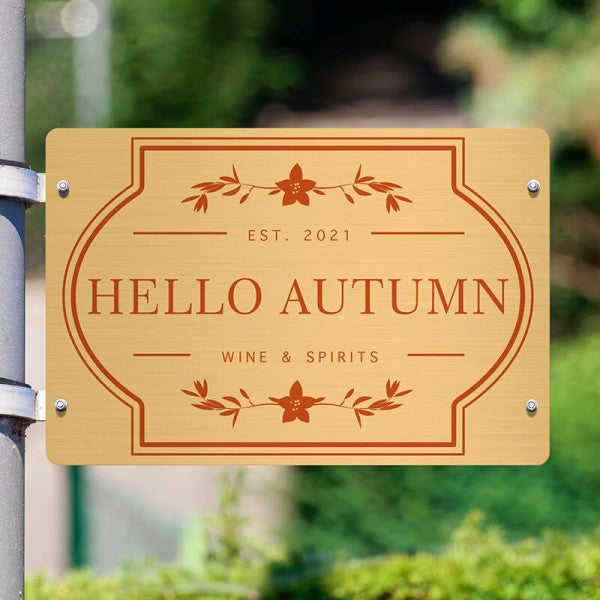 Horizontal Full Color 4" x 6" Brass Signs - alternate view