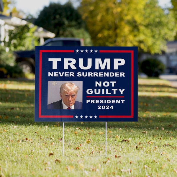 Trump Mug Shot– Never Surrender - alternate view