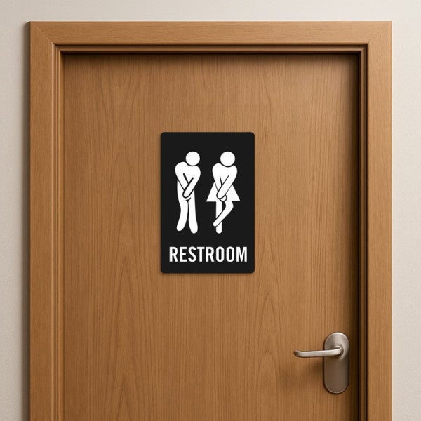 Funny Bathroom Sign All Gender Restroom - alternate view